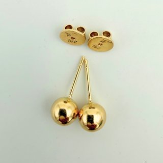 Pendientes Bola Oro 18K; 3,21g.
