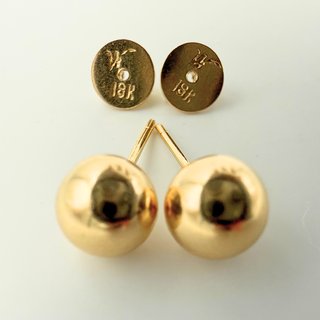 Pendientes Bola Oro 18K; 3,21g.