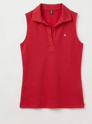 Polo sin mangas rojo Benetton Talla S (Como nuevo)