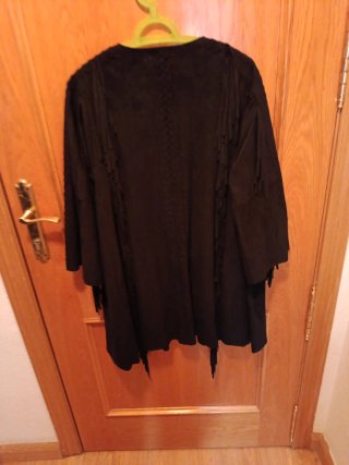 Vestido Negro con Flecos Zara Talla M
