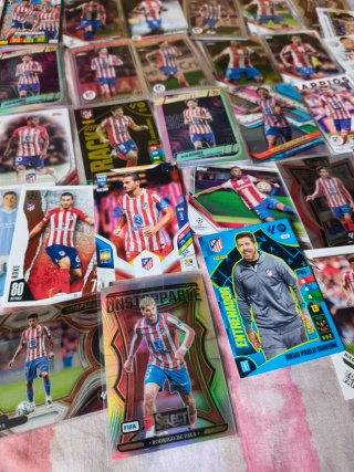 Lote cartas cromos Atlético de Madrid