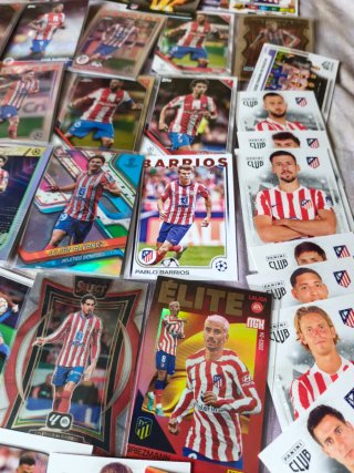 Lote cartas cromos Atlético de Madrid