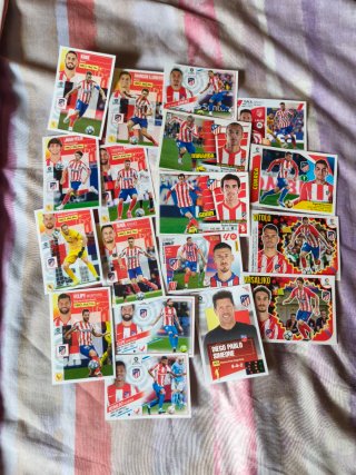 Lote cartas cromos Atlético de Madrid
