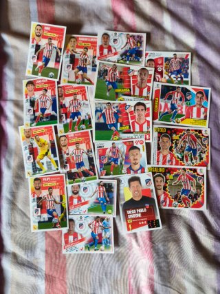 Lote cartas cromos Atlético de Madrid
