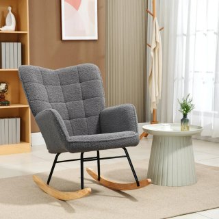 Sillón Mecedora Gris Suave