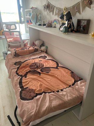 Cama Abatible 90cm Madera Blanca