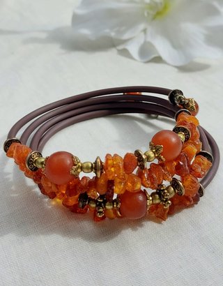 Pulsera, AMBAR, alambre MEMORIA