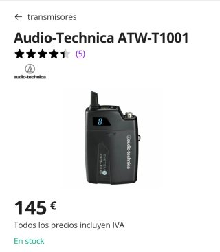 Sistema Inalámbrico Guitarra Audio-Technica