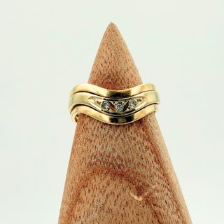 Anillo Oro 18K Diamantes Talla 13 3.94g