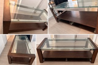 Mesa de Centro de Madera y Cristal