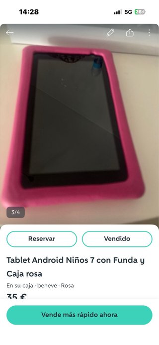 Tablet Android Niños 7 con Funda Rosa y funda azul