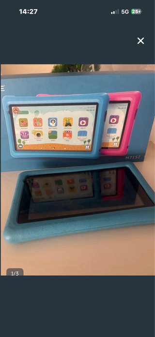 Tablet Android Niños 7 con Funda Rosa y funda azul