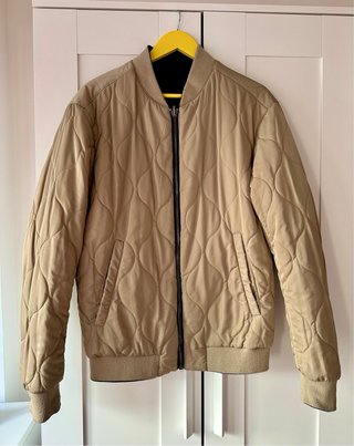Chaqueta Bomber Reversible Zara Azul/Beige