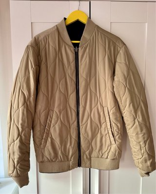 Chaqueta Bomber Reversible Zara Azul/Beige