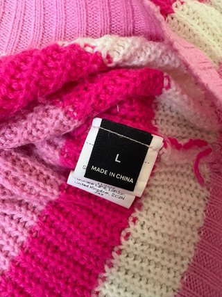 Jersey de punto rayas rosa fucsia blanco