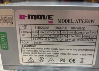 B-MOVE ATX 500W Fuente de Alimentación PC