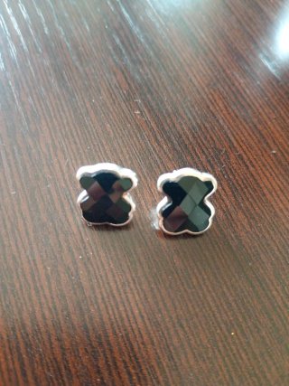 Pendientes Tous de Plata y Zafiro Negro