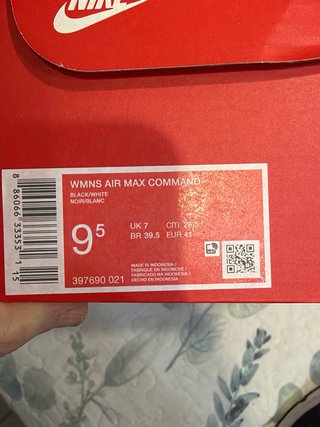 Zapatillas Nike Air Max Negras y Blancas Talla 41