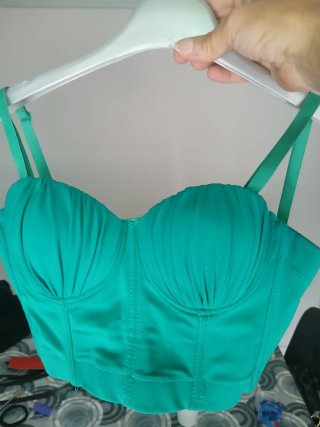 Top a corsetto color ottanio taglia S
