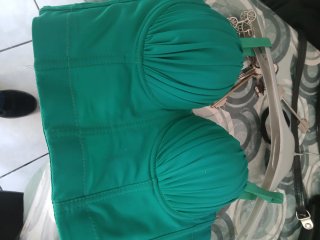 Top a corsetto color ottanio taglia S