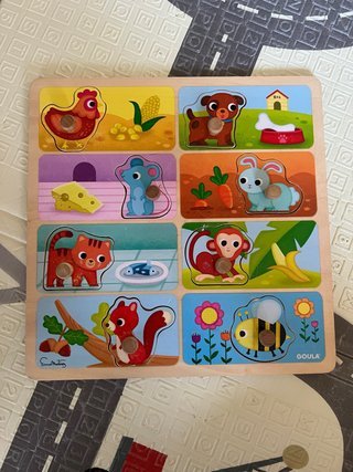 Puzzle madera encaje animales infantil