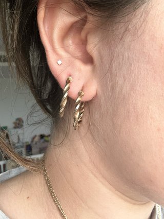 Pendientes de Aro Rizados Dorados 20mm