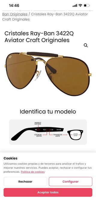 Gafas de Sol Ray-Ban Aviator Craft Marrón