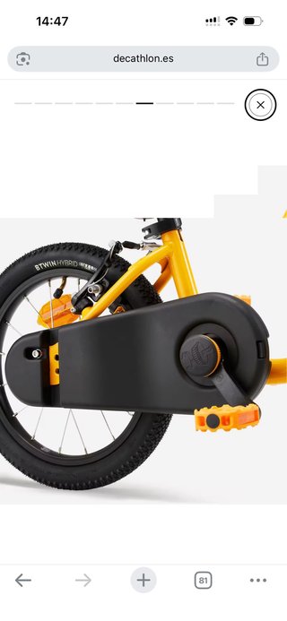 Bicicleta Infantil Btwin 14 Pulgadas Amarilla