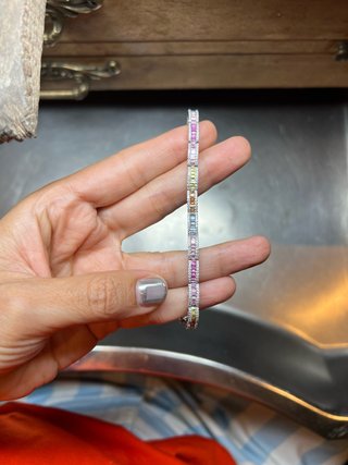 Pulsera Plata con Circonitas Multicolor