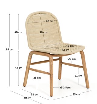 Sedia Alipa kave home legno massiccio di acacia