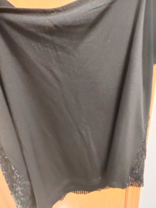 Camiseta lentejuelas negra tirantes T.XL