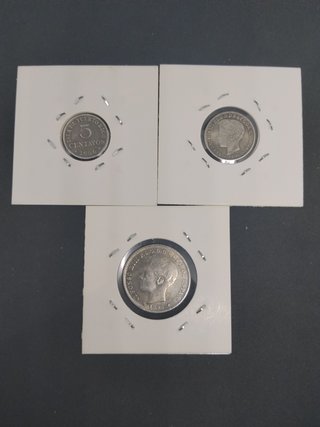 🇵🇷 LOTE 3 MONEDAS ISLA PUERTO RICO ALFONSO XIII