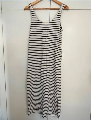 Vestido largo premamá de rayas H&M MAMA - Talla M