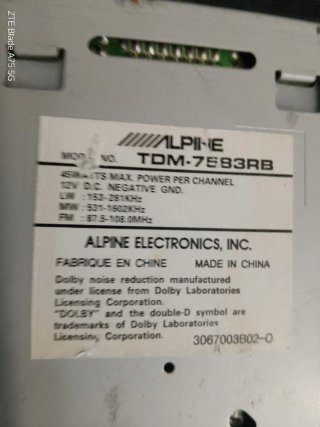 Radio Alpine TDM-7583RB Cassette.