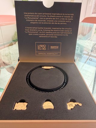 Pulsera Cuero Negra F1 Match Hospitality