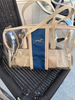 Bolso Bimba y Lola transparente beige y azul