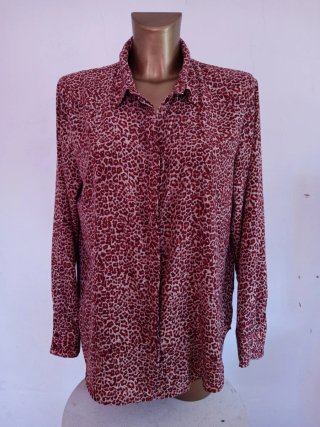 Camicia Zara Leopardata Rossa Tg. 42