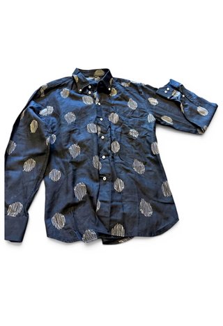 Camicia Bulgari Collection Fantasia Pois in lino