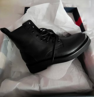 Botines TOMMY JEANS Lace Up Flat Boot, ORIGINAL,