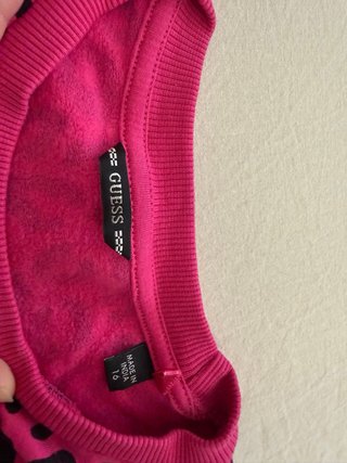 Sudadera GUESS Leopardo Rosa Talla 16