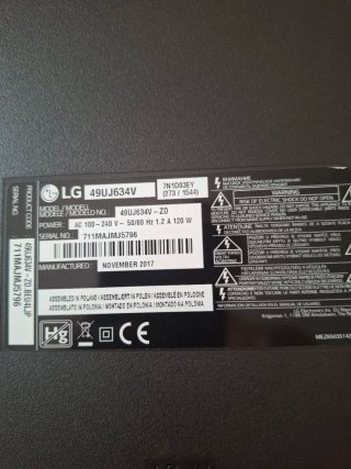 Placa Base LG 49UJ634V