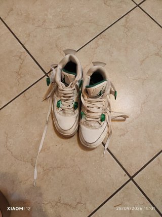 Scarpe Jordan ragazzo bianche e verdi