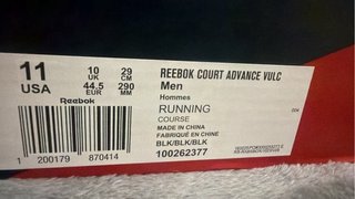 Zapatillas Reebok Court Advance Vulc Negras