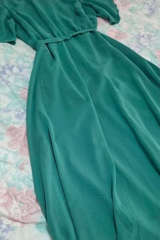 Vestido T-XL Shein con Cinturón, Color verde