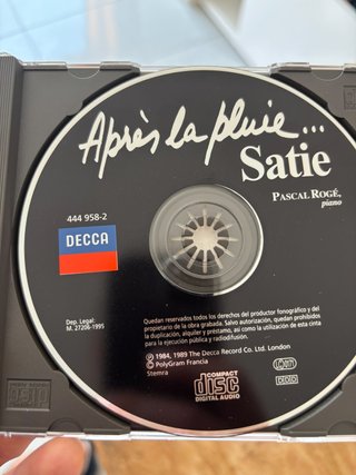 Cd Erik Satie - Impecable! (1988)