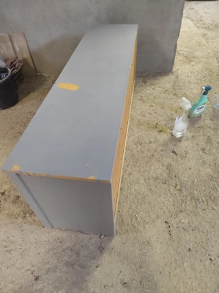 Mueble bajo TV madera gris