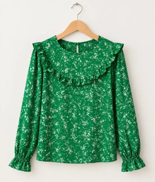 Blusa verde manga larga