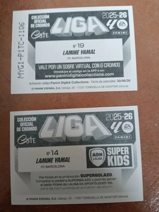 2 Cromos de Lamine Yamal Panini