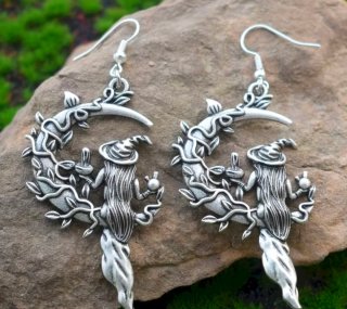 Pendientes Vintage de Bruja y Luna