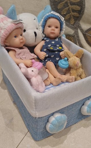 Set de 2 Muñecos Bebé de Silicona